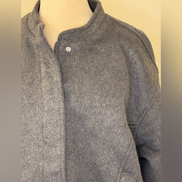 Abercrombie & Fitch Women's Wool Blend Grey Jacket Bomber - Picture 4 of 7